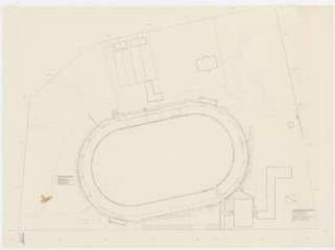 Jahnstadion mit Umgebung, Marl Außenanlage: Lageplan Außenanlage 1:333,3
