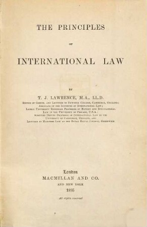 The Principles of International Law