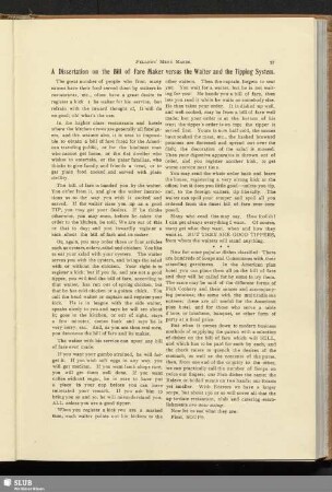 A dissertation on the Bill of Fare Maker versus the Waiter and the Tipping System