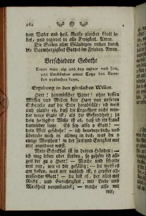 Verschiedene Gebethe