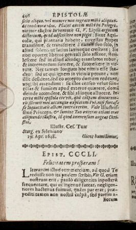 Epist. CCCLI. - CCCC.