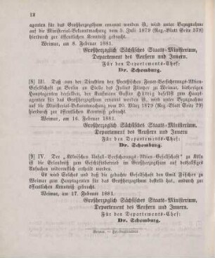 9. Ministerial-Bekanntmachung, die Konzessionierung der Kölnischen Unfall-Versicherungs-Aktien-Gesellschaft zum Geschäftsbetrieb im Großherzogthum betreffend