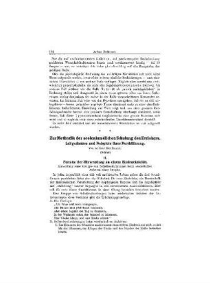 Zur Methodik der seelenkundlichen Schulung des Erziehers : Leitgedanken und Beispiele ihrer Durchführung ; (Schluß)