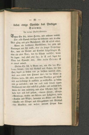 Ueber einige Sprüche des Prediger Salomo.