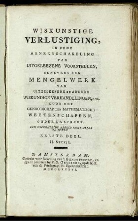Eerste Deel. II. Stukje.