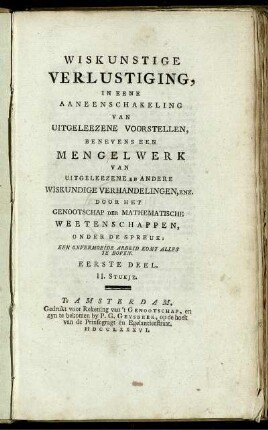 Eerste Deel. II. Stukje.