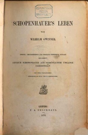 Schopenhauer's Leben