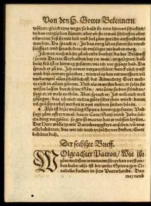 Der sechßte Brieff.