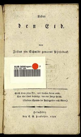 Ueber den Eid