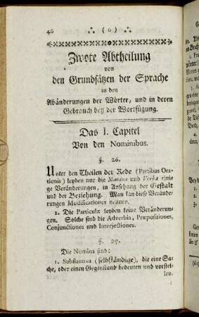 Das I. Capitel Von den Nominibus.