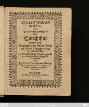 4: Begreiffend den Ersten Articul deß Uralten Apostolischen/ auch Nicenischen Glaubens