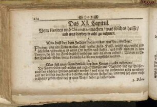 Das XI. Capitul. Vom Fintiren und Chiamata-machen/ was solches heisse/ und was darbey in acht zu nehmen