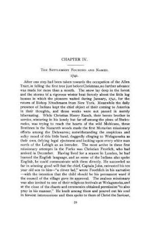 Chapter IV. The Settlement Founded And Named. 1741