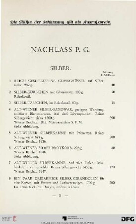 Nachlass P.G. (Nr. 1-177)