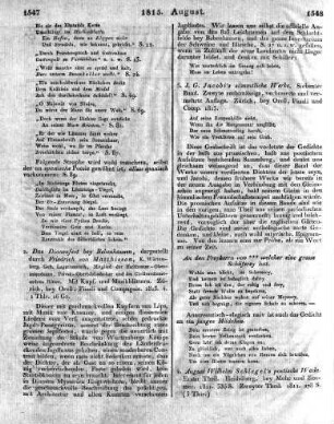 J. G. Jacobi's sämmtliche Werke. Siebenter Band. Zweyte rechtmässige, verbesserte und vermehrte Auflage. Zürich, bey Orell, Füssli und Comp. 1815.