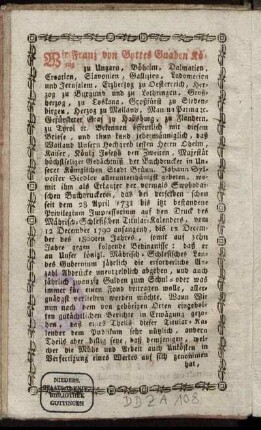 Wir Franz von Gottes Gnaden König ...