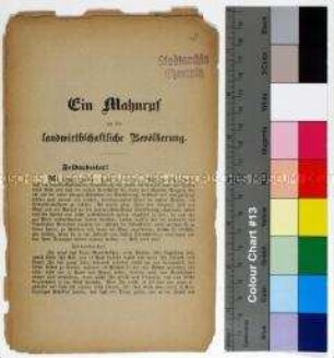Flugschrift der Sozialdemokratischen Arbeiterpartei zur Aufklärung und Werbung in der Landbevölkerung