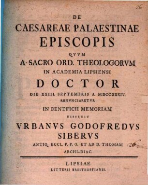 De Caesareae Palaestinae Episcopis