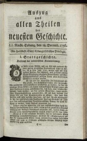 LI. Nachl. Coburg, den 18. Decemb. 1756.