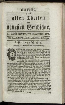 LI. Nachl. Coburg, den 18. Decemb. 1756.