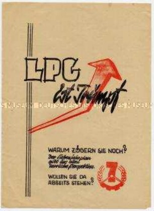 Flugblatt der LPG Lositz ? für Eintritt in die LPG