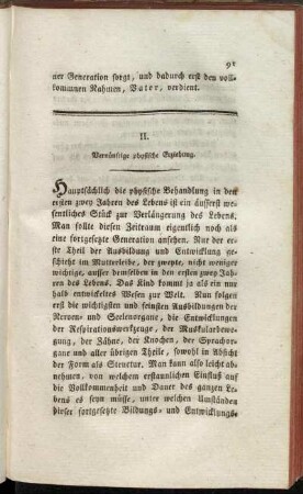 II. Vernünftigfe physische Erziehung.