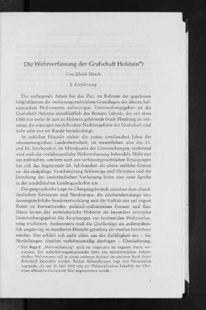 Die Wehrverfassung der Grafschaft Holstein