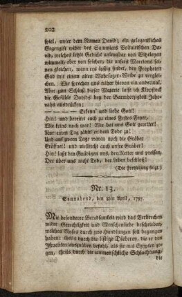 Nr. 13. Sonnabend, den 8ten April, 1797. - Nr. 14. Sonnabend, den 22sten April, 1797.