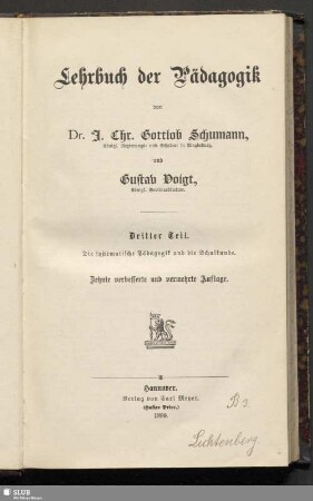 3: Die systematische Pädagogik und die Schulkunde