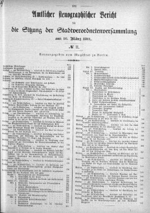 No. 11, 16. März 1911