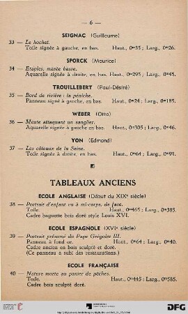 Tableaux Anciens (Nr. 38-56)
