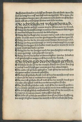Die acht seligkeyt volgen hernach.