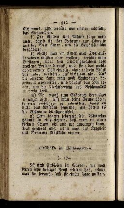 § 174-176. Geschäfte im Küchengarten.