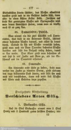 Dreizehnte Abtheilung. Verschiedene Arten Essig