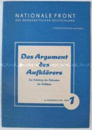 Anleitung für Propagandisten der Nationalen Front zur Prager Außenministerkonferenz über New Yorker Geheimkonferenz der Westmächte