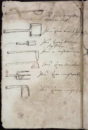 Löffel, Schaufeln, Harken, Gabeln