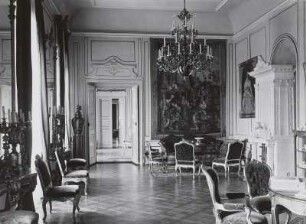 Schloss Hermsdorf, Inneres, Speisesaal mit Gobelin mit Darstellung der Ananasernte