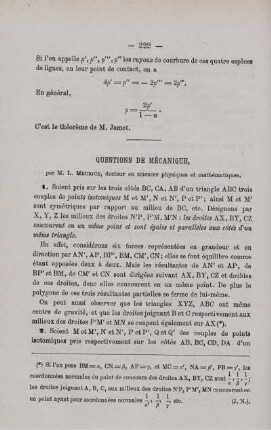 QUESTION DE MÉCANIQUE.