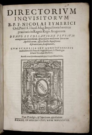 Directorium Inquisitorum : Cum Schooliis seu annotationibus