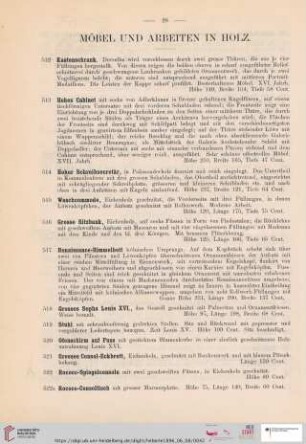 Möbel und Arbeiten in Holz (Nr. 512-517b)