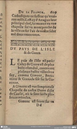 Du Pays De L'Isle & de Gaure