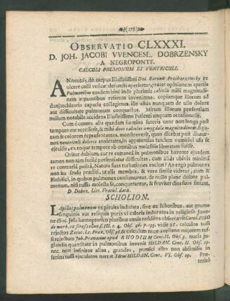 Observatio CLXXXI. - CC.