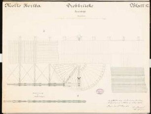 Brücke über den Bodden von Stralsund nach Rügen Schinkelwettbewerb 1879: Drehbrücke: Grundriss (5 Ebenen), Detail 1:40; Maßstabsleiste
