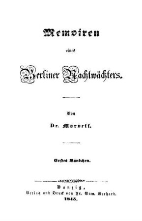 Memoiren eines Berliner Nachtwächters