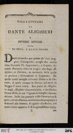Vita e costumi di Dante Alighieri