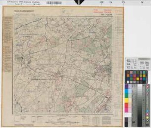 Katasteramt Coesfeld  Kreis Coesfeld, Meßtischblatt Coesfeld-West 4008, Farbige Einzeichnung mit Namensliste