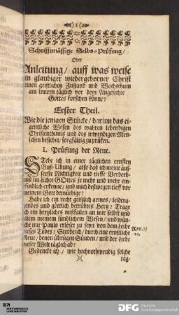 Schrifftmässige Selbs-Prüfung...