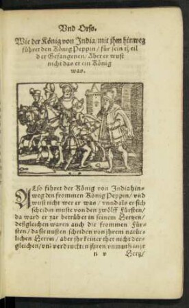 Wie der König von India/ mit ihm hinweg führet den König Peppin ...