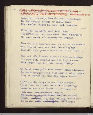 Krönung der Jungfrau (Himmel XXIII) : [SW X/XI: H28, SW X/XI: h2]; [SW X/XI, S. 125-130/193] / Geschrieben von Ernst Gundolf und Friedrich Gundolf. Korrigiert von Stefan George