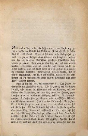 Was soll aus Kurhessen werden? : Zur Verständigung an alle Kurhessen